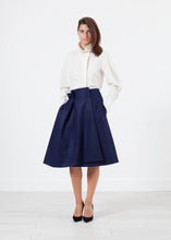 Load image into Gallery viewer, Áo sơ mi Poplin có cổ đầy đủ màu trắng