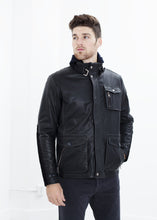 Load image into Gallery viewer, Prince Leather Field Jacket in Meteor