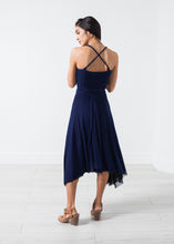 Load image into Gallery viewer, Ruched Party Dress in Navy
