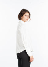 Load image into Gallery viewer, Trim Collar Poplin Blouse in Off White
