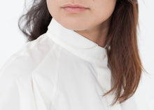 Load image into Gallery viewer, Trim Collar Poplin Blouse in Off White
