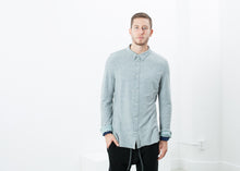 Load image into Gallery viewer, Kasuri Jersey Button-up trong Blue Grey
