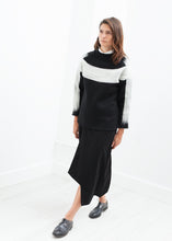 Load image into Gallery viewer, Contrast Felted Sweater in Black
